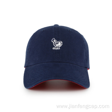 comboed cotton flat embroidery unstructured baseball cap